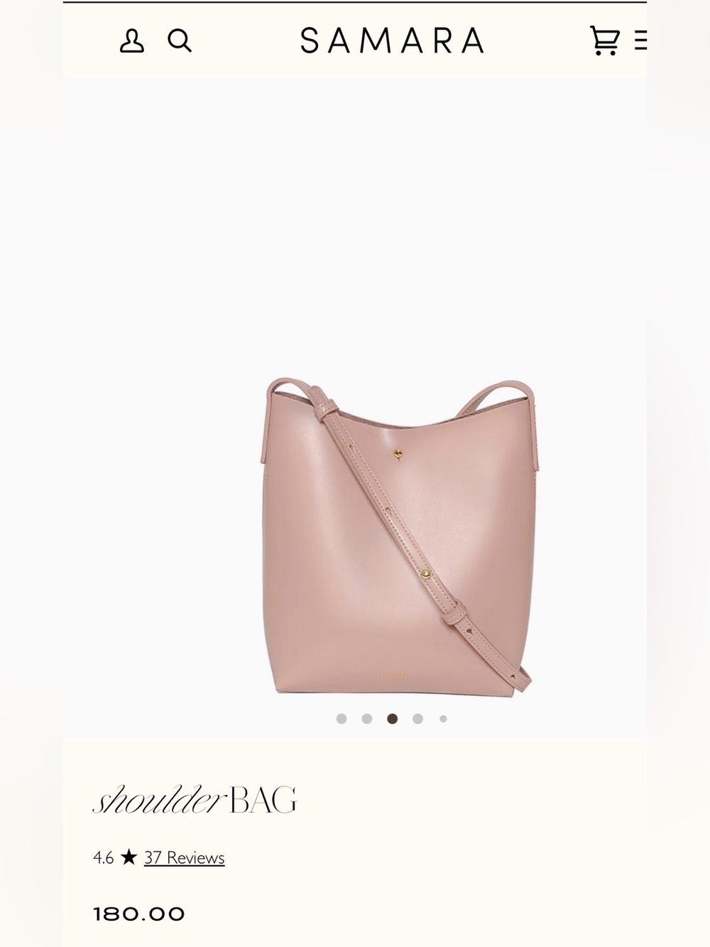 Samara Blush Pink Leather Shoulder Bag
